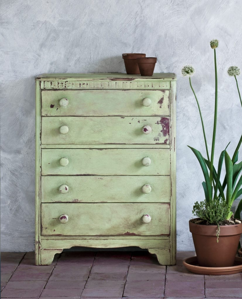 Distressed Old White Chalk Paint® and Clear Soft Wax on Dresser